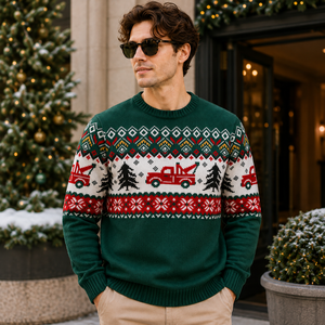 <span class=keywords><strong>Pull</strong></span> de Noël pour <span class=keywords><strong>homme</strong></span> 2026 en coton 100% avec capuche, motif géométrique et logo frontal, grande taille personnalisée, vente en gros ODM - Product Image 4