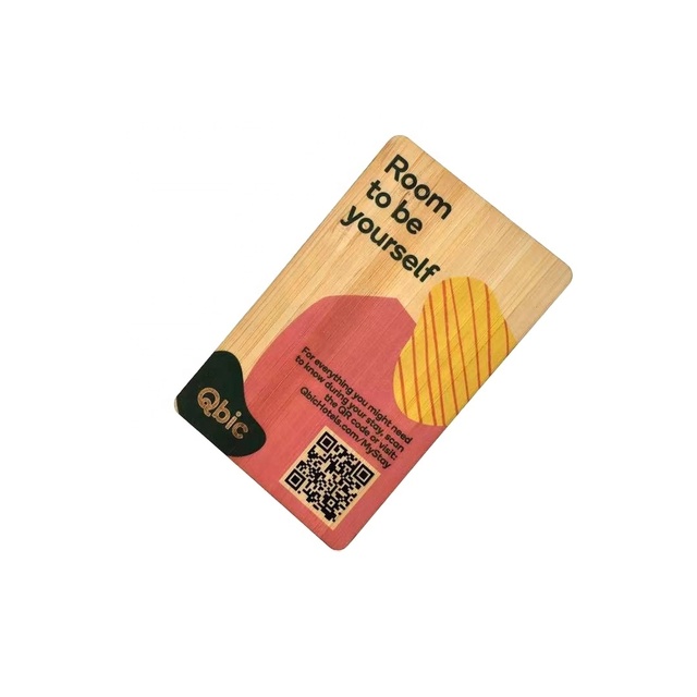 Programmable NFC RFID Wooden Bamboo Eco-friendly NFC Key Card Fob Tags for Access Control Security RFID System