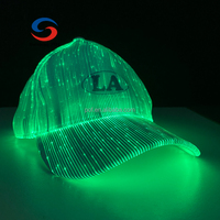 Cappello LED in Fibra Ottica con Logo Personalizzato - Berretto Luminoso Ricaricabile USB per Eventi e Feste