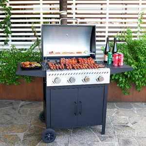 Cabinet Style Four Head Outdoor Gas Barbecue Grill Stainless Steel <b>Smokeless</b> Knob Control <b>BBQ</b> Grills - Product Image 5