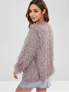 king Young Feather Wholesale Long Sleeve Cardigan Women Wide-waisted <strong>Threads</strong> Embellished Open Jacket <strong>Coat</strong> Blazers Pour Femmes - Product Image 4