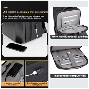 Customized LOGO Fashion Outdoor 180 &deg; Open ABS <strong>Backpack</strong> Travel Large Capacity with Anti Theft Password Lock Men's <strong>Backpacks</strong> - Product Image 3