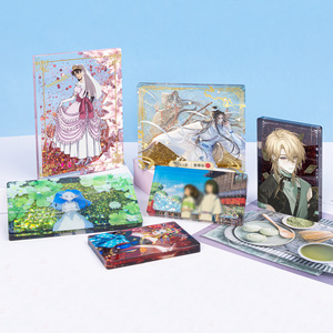 Biểu Tượng Tùy Chỉnh UV In Quảng Trường Frosted Rõ Ràng <span class=keywords><strong>Acrylic</strong></span> Khối Màu Anime Trong Suốt Laser Khắc Cát Lung <span class=keywords><strong>Acrylic</strong></span> Gạch Đứng - Product Image 1