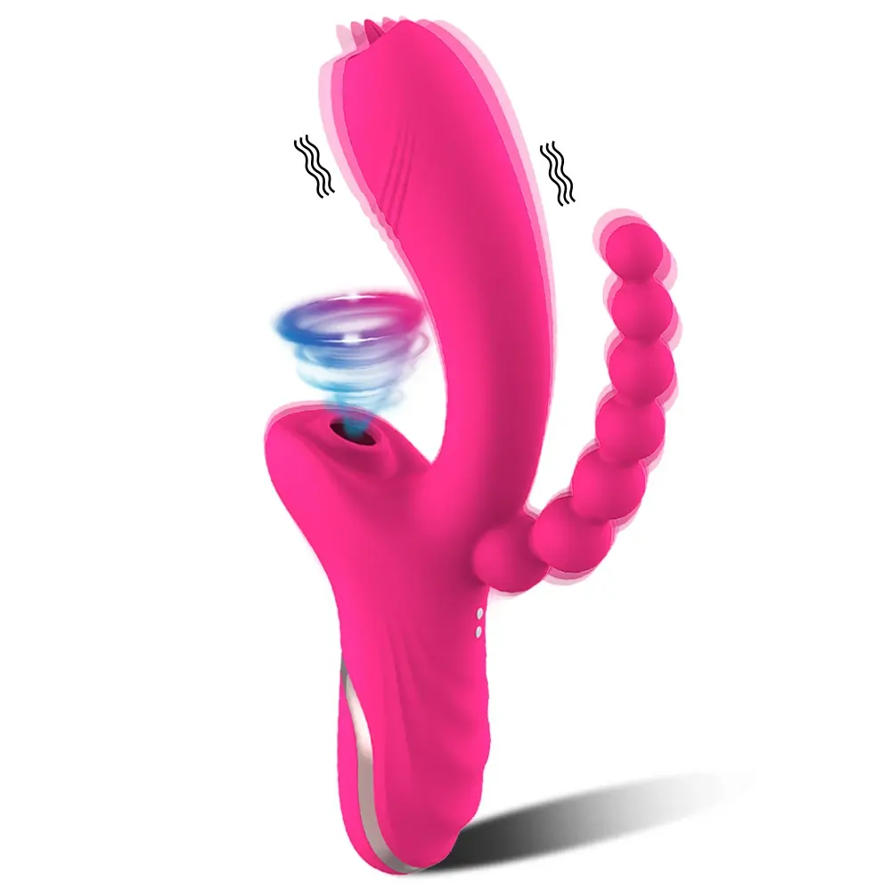 Vendita calda a tripla funzione vibratori per le donne clitoride succhiando Dildo giocattoli sessuali più vibrazioni Vagina giocattolo del sesso