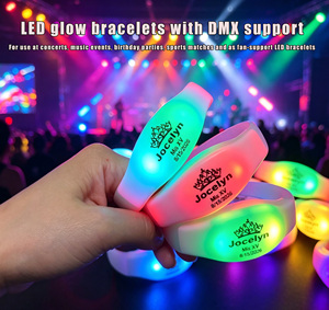 Bracelet LED pour Fêtes, Bracelet LED Activé par le Son, Bracelet LED Télécommandé DMX - Product Image 1