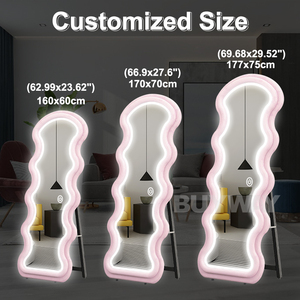 Ins Led trang trí nội thất lớn Chiều dài sàn tường đứng espejo spiegel sóng gương không thường xuyên phòng khách đầy đủ chiều dài cơ thể mặc quần áo gương - Product Image 5