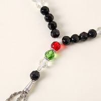 Bracelet de prière islamique tendance avec compteur Tasbih 33 perles, drapeau palestinien 10 mm, perles acryliques, cadeau musulman, Palestine