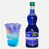 Sirop aromatisé Anran bleu-orange en gros, bouteille de 730 ml, concentré aromatique pour cocktails, boissons gazeuses glacées et coloration