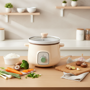 Casserole électrique intelligente portable pour usage domestique mcdou, avec <span class=keywords><strong>pot</strong></span> intérieur en céramique, couvercle en verre trempé, 3 Qt, pour faire mijoter, cuire le riz et les soupes - Product Image 4