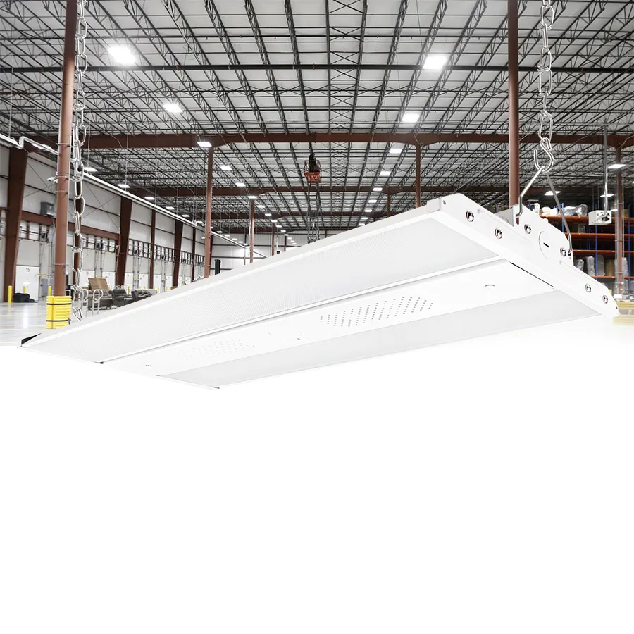 DLC-lámpara de techo con luz LED de 140lm/W, 150W, 200W, 300W, atenuación de carcasa de acero, iluminación de bahía alta lineal de 2 pies y 3 pies
