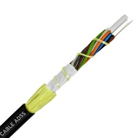 Câble aérien autoportant ADSS à prix d'usine, câble à fibres optiques SM à 24, 48, 96, 144 cœurs, portée de 100 à 120 m