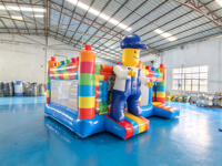 Château gonflable à thème Lego avec toboggan, château gonflable pour enfants pour location de fête