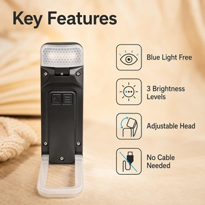 USB Rechargeable Red Light Book <b>Lamp</b> 625-630nm LED Clip Portable Eye Care Reading Light for Bedroom Buchleser Licht - Product Image 4
