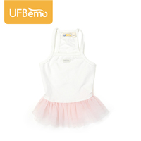 Robe pour chien UFBemo en jersey de coton, jupe tutu pour chat, vêtements d'été, robes de base pour animaux de compagnie, pour petits chiens, chihuahua, yorkie, chiot, blanc