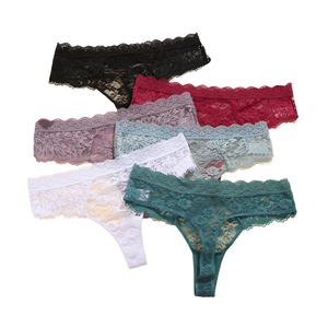 High Quality <b>Nylon</b> Floral Printed G-String Panty Mature <b>Women</b> XL Sexy Transparent Knitted Waist Everyday Plus Underwear Adults - Product Image 2