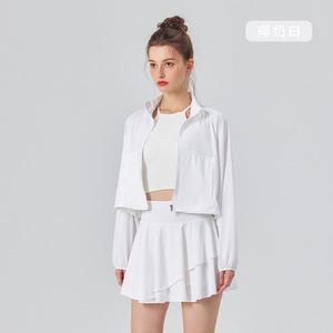 Setelan rok jaket wanita, Logo kustom UPF 50 + rok jaket wanita terasa keren dengan kantong dalam elastis Y2k pakaian Badminton Golf tenis Set - Product Image 3
