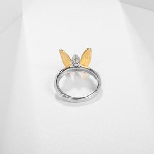 Anillo de plata de primera ley y Topacio azul <span class=keywords><strong>para</strong></span> mujer, sortija, plata esterlina 925, piedra preciosa, diseño mariposa, minimalista, joya ajustable - Product Image 3
