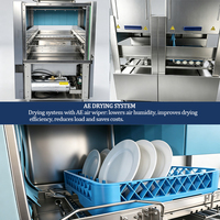 Lave-vaisselle à convoyeur professionnel haute performance, 200 plateaux par heure, hauteur de lavage 420 mm, pour hôtel, cantine d'employés, entreprise de restauration