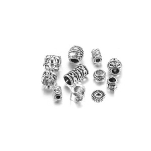 Cuentas espaciadoras de aleación de zinc en plata antigua, formas mixtas para hacer pulseras, cuentas dispersas chapadas en plata 925 AC0541 - Product Image 3