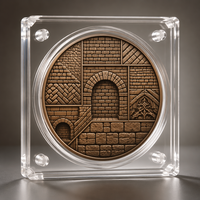Pièce de monnaie commémorative personnalisée en alliage de zinc avec relief 3D, motif briques, style patrimoine, avec boîte de luxe, sans minimum de commande, vente en gros