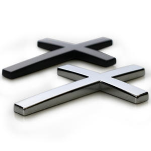Hotsale Stock Metal Cross Car Sticker Badge Venta Adhesivo Badge Emblemas cromados brillantes - Product Image 3