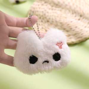 Bestselling Fluffy Ultra-Soft Cute Multi-Design Plush Embroidered Detail Adorable Bear & Cat Cartoon Keychain