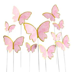 Fondo de mariposas 3D para fiesta de cumpleaños, decoración de pasteles, suministros para hornear - Product Image 3