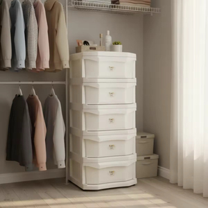 Gabinete de Almacenamiento Rodante de Plástico con 5 Cajones, Gran Capacidad, Organizador de Archivos para Oficina, Hogar y Dormitorio - Product Image 6