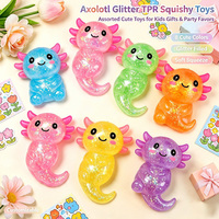 Jouet à presser animal mignon Salamandre à paillettes TPR Maltose à rebond lent, jouet anti-stress, vente en gros pour enfants, étudiants, cadeaux de fête