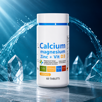 Comprimés naturels Calcium Magnésium Zinc + Vitamine D3 pour enfants, flacon de 60 unités, complément alimentaire, service OEM/ODM, marque privée
