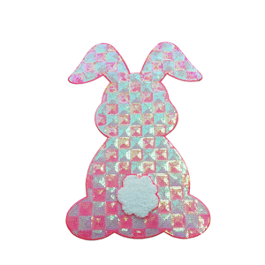 Sparkling DIY Bunny Iron-on Patch with <b>Sequins</b> & Rhinestones Embroidered Applique for Kid & Adult <b>Jacket</b> Backpack Decoration - Product Image 1