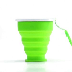Portable Silicone Collapsible <b>Cup</b> <b>Set</b> Multicolor Travel Mug Foldable Leak-Proof Large Capacity Hinged Cap Drinkware for Outdoor - Product Image 4