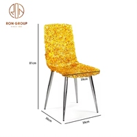 Chaise de salle à manger au design unique et moderne en acier inoxydable, chaises italiennes de luxe pour hôtels, banquets, salon, chaises en cristal ambré