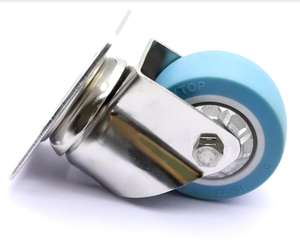 3 "4" 5 "Edelstahl-Lenk rollen Wagenräder Mittelschwere Industrie rolle PU-Rolle - Product Image 3