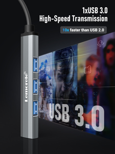 Lemorele TC53 4 in 1 พอร์ต USB Mini-B Splitter อะแดปเตอร์ Usbc สำหรับ <span class=keywords><strong>Surface</strong></span> <span class=keywords><strong>Pro</strong></span> 7 แท่นวางอุปกรณ์ Usb-C Hub 2.0 Super USB C <span class=keywords><strong>3</strong></span>.0 Hub - Product Image 2