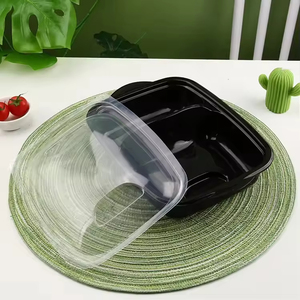 Conteneur alimentaire jetable, boîte à emporter jetable, boîte à lunch bento à 2 compartiments, anti-fuite - Product Image 4