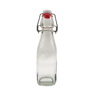 Bouteille à jus en verre de haute qualité de 250 ml, bouteille d'eau avec couvercle à bascule - Product Image 1