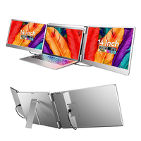 Moniteur portable 14 pouces 1200P, extension d'écran pour ordinateur portable, moniteur Plug & Play pour le gaming avec Type-C et HD pour utilisation sur ordinateur portable