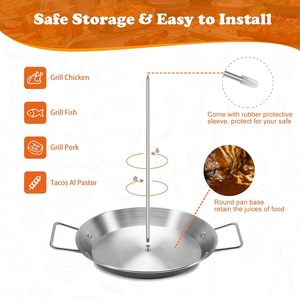 Stainless Steel Vertical Screw <b>BBQ</b> Pot Accessories Barbecue Grill Roast Chicken <b>Rack</b> Vertical Skewer <b>BBQ</b> Plate - Product Image 2