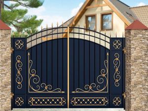 CBMmart – conception de porte principale en fer forgé, modèles de porte d'entrée de jardin en métal, clôture électrique, moteur coulissant en treillis, portes d'accès manuel - Product Image 6