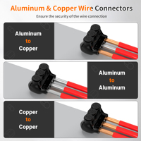 Connecteurs de câbles isolés multi-prises 2-14 AWG, à entrée unique, à 3 ports, pour raccordement électrique, noirs, bornes d'interconnexion
