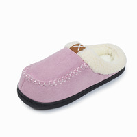 Chaussons d'hiver style coréen en peau de mouton et fourrure, doublure en laine artificielle respirante, antidérapants, avec motif écossais épais