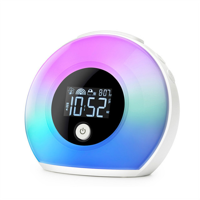 2023 Latest Color Changing Bluetooth Speaker Alarm Clock Sunsise Lamp Living Room Night Light Speakers