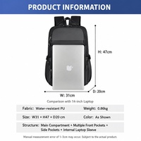 Sac à dos pour ordinateur portable imperméable et durable, multi-poches, grande capacité, pour les voyages et le travail