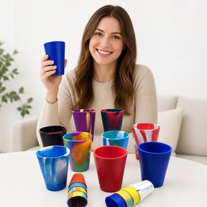 lLA Flexible 16oz Silicone Tumbler Unbreakable -Free Reusable Silicone Drinking <b>Cup</b> - Product Image 1