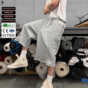 Hot Selling Summer <b>3</b>/<b>4</b> <b>shorts</b> Summer Acid Wash oversized long sweat <b>shorts</b> For Men - Product Image 1