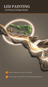 Art mural LED luxueux et magnifique peinture de paysage abstraite originale avec un design créatif peut ajouter des diamants - Product Image 6