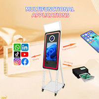 Kleiner Magischer Spiegel Fotoautomat mit 21,5 Zoll Touchscreen Selfie-Spiegel Fotobox-Kiosk LED-Rahmen Foto-Spiegelautomat