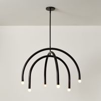 Lustre créatif en forme de vent en crème arc-en-ciel nordique pour enfants et salon, lampe suspendue silencieuse minimaliste en forme de U