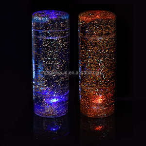 Pengatur waktu cair tabung Glitter akrilik dengan lampu LED MOQ kecil pabrik grosir jam pasir Aqua - Product Image 3